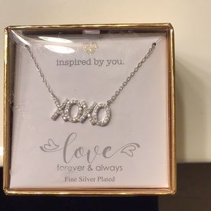 Ladies “ XOXO “ Silver plated necklace